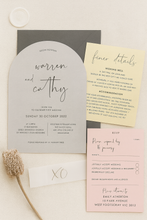 Load image into Gallery viewer, Daniella Arch Invite - 3 card set with belly band