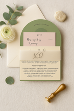 Load image into Gallery viewer, Daniella Arch Invite - 3 card set with belly band