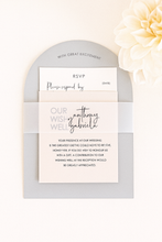 Load image into Gallery viewer, Daniella Arch Invite - 3 card set with belly band
