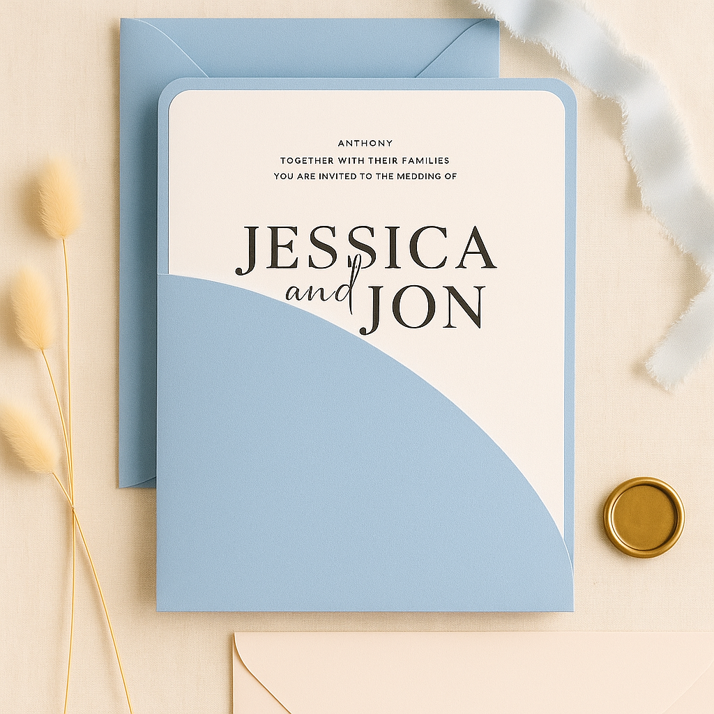 Elisabetta Curved Invite with pocket
