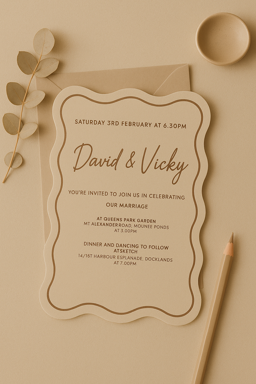 Amity Wavy Wedding Invitations