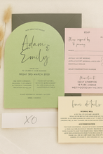 Load image into Gallery viewer, Daniella Arch Invite - 3 card set with belly band
